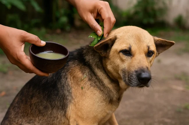 Obat kutu anjing tradisional dari bahan alami seperti jeruk nipis, minyak kelapa, dan daun sirih.