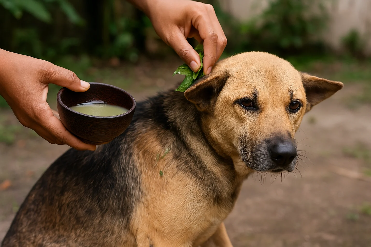 Obat kutu anjing tradisional dari bahan alami seperti jeruk nipis, minyak kelapa, dan daun sirih.